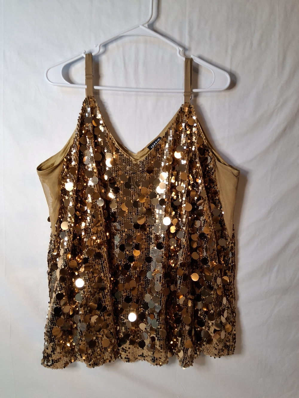 torrid Gold Sequin Cami Tank Top
